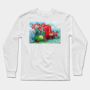 Still life with Poinsettias Long Sleeve T-Shirt